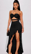 TUBE CUT OUT FRILL DRESS