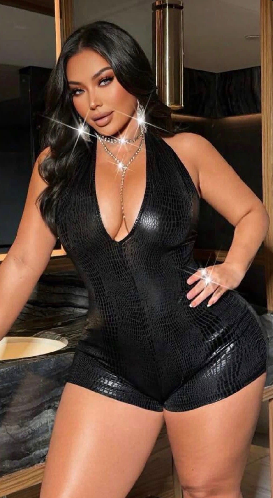 HALTER SNAKE MINI ROMPER