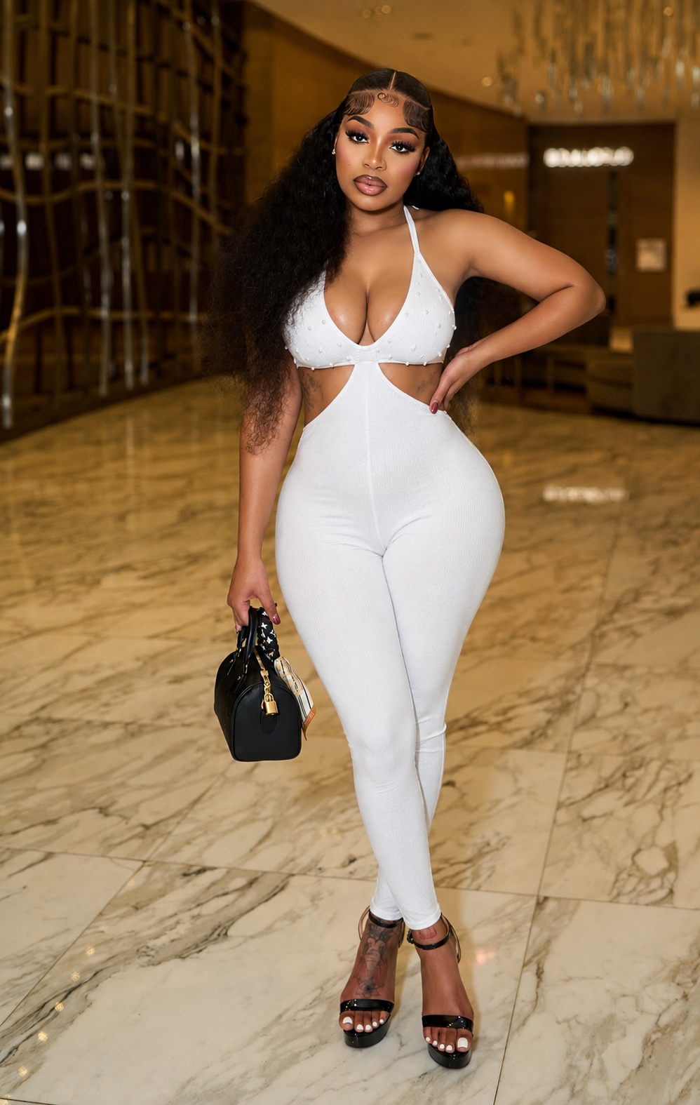 PEARL HALTER JUMPSUIT