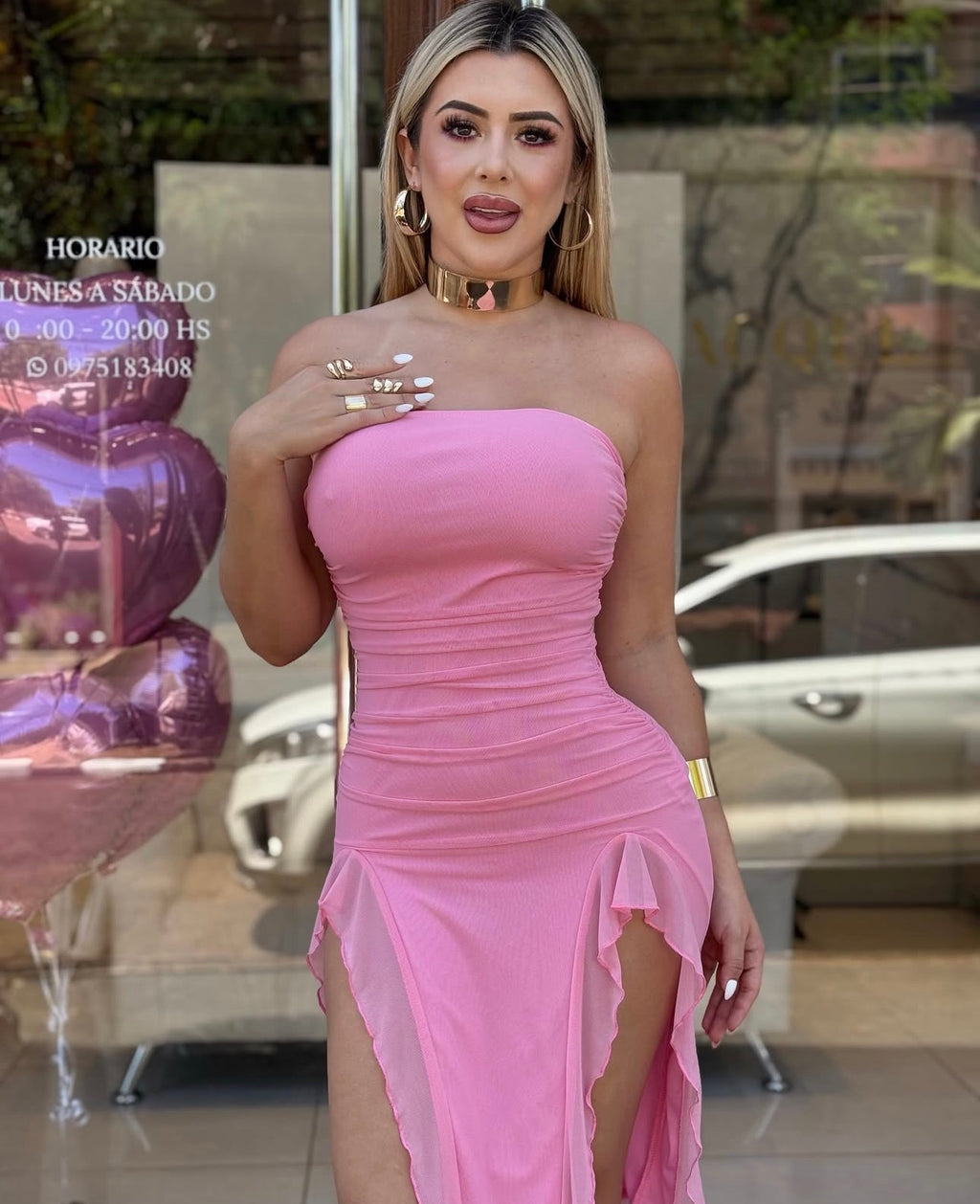 Sweetina Ruched Asymmetrical Hem Tube Dress