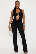 STOLEN GLANCES HALTER JUMPSUIT
