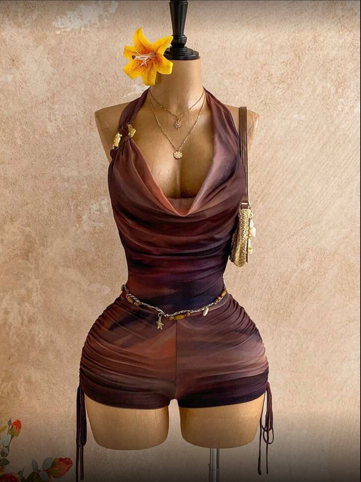 Brown Marble Romper