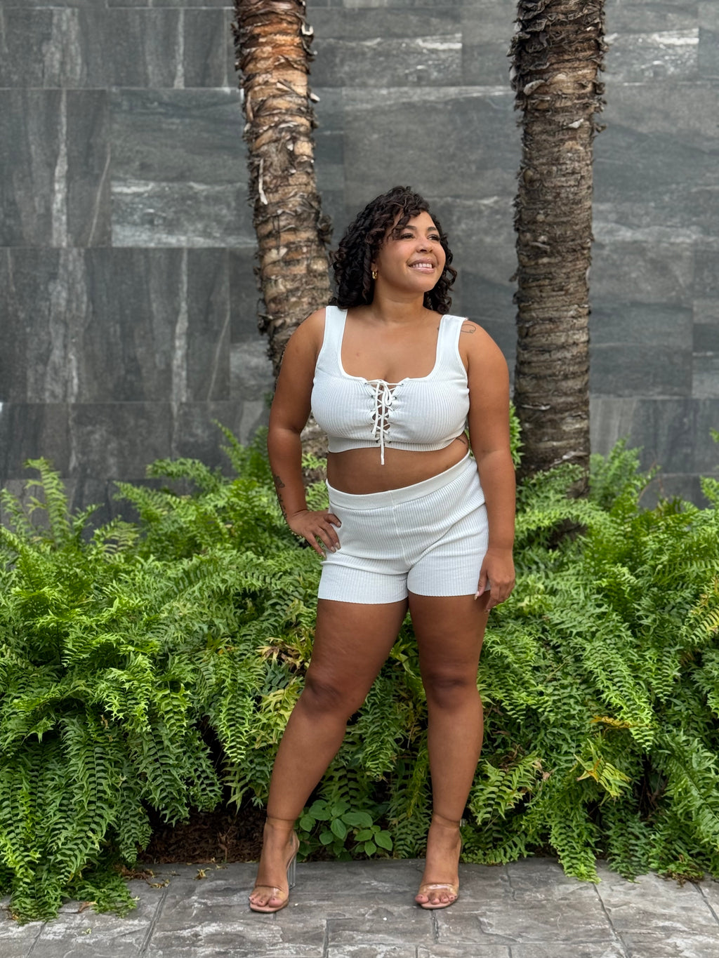 LACE UP 2PC SHORTS SET
