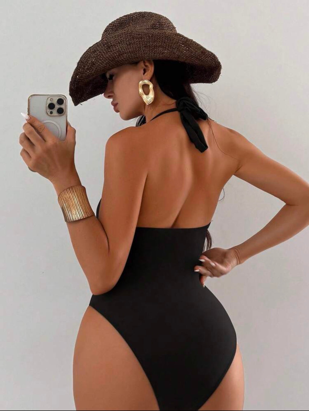 HALTER ONE PIECE SWIM SUIT