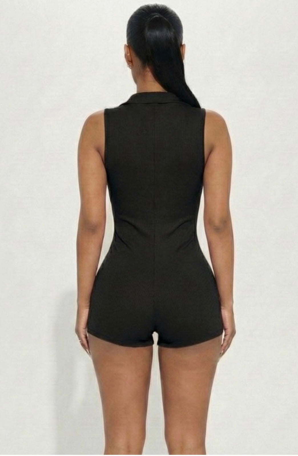 Ribbed Sleeveless Romper