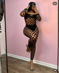 RHINESTONE LONG SLEEVE JUMPSUIT