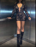 Sexy Black Lace Mini Dress