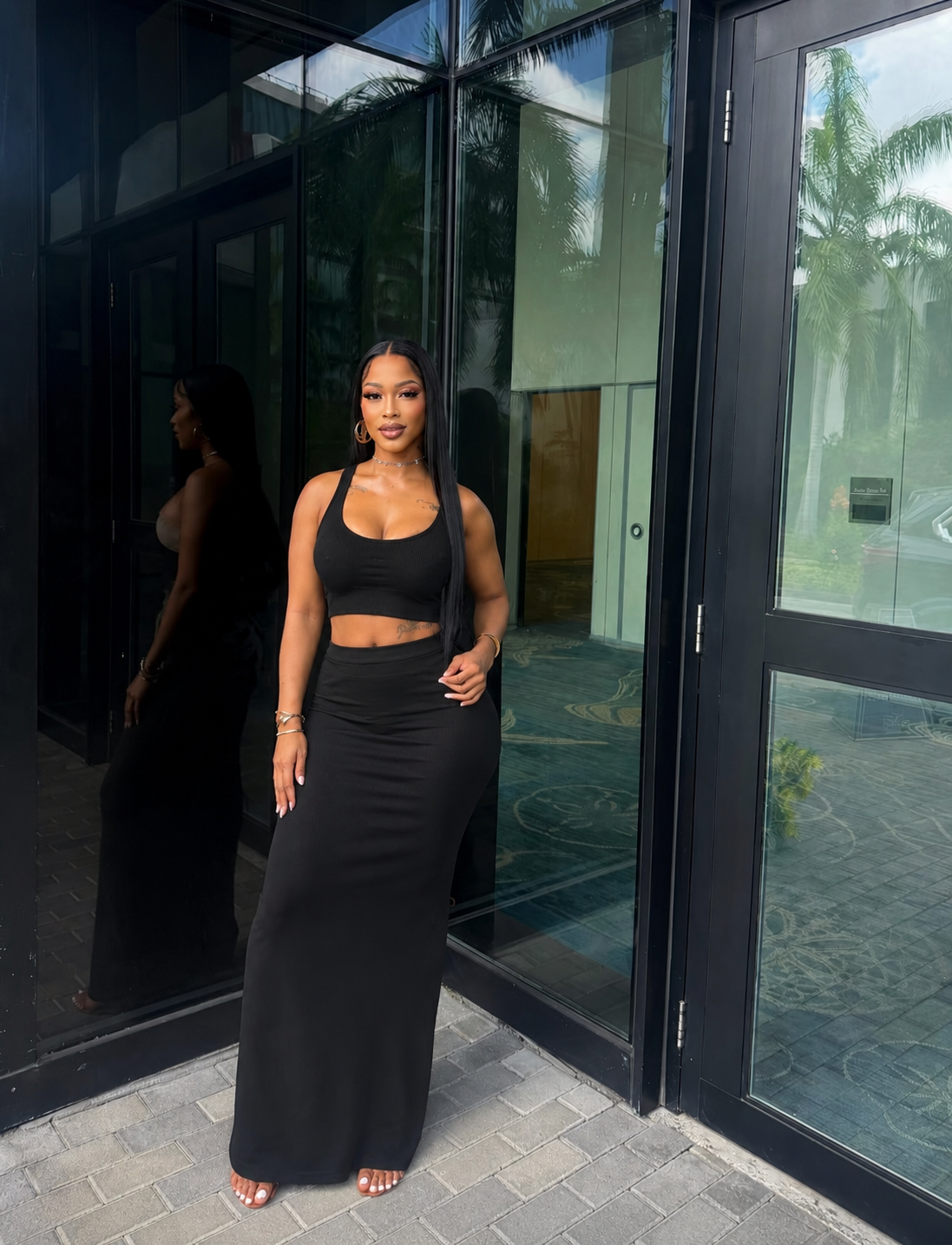 CAMI CROP TOP 2PC SKIRT SET