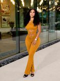 ONE SHOULDER 2PC PANTS SET