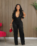 Slaydiva Elegant Halter Neck Sheer Jumpsuit