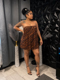 TIGER TUBE MESH MINI DRESS